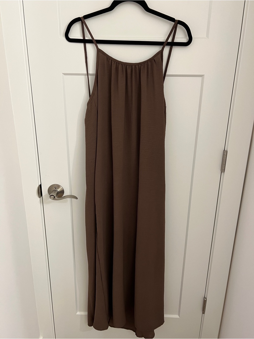 Women's Brown Spaghetti Strap Maxi Coverup